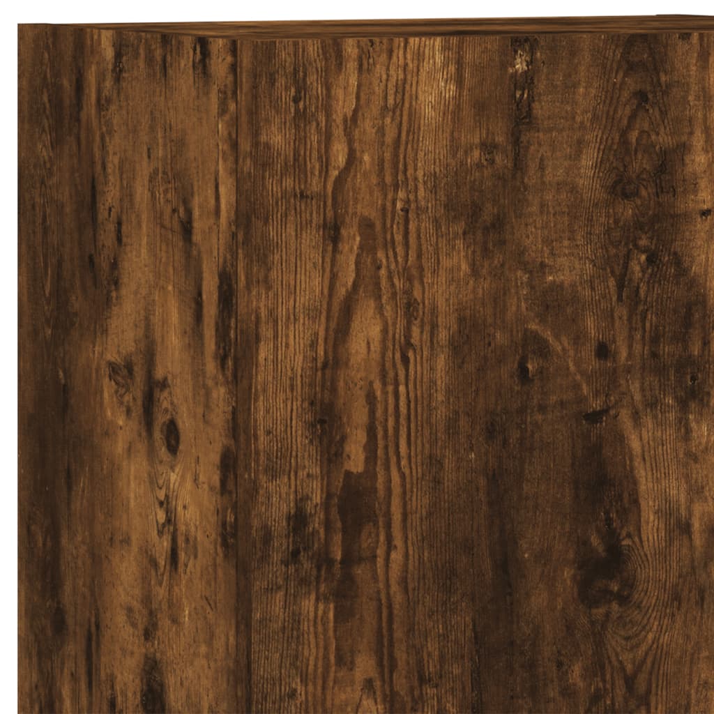 Mobili TV a Muro 4pz Rovere Fumo in Legno Multistrato 3216432