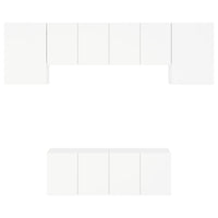 Mobili TV a Muro 6pz Bianchi in Legno Multistrato 3216439