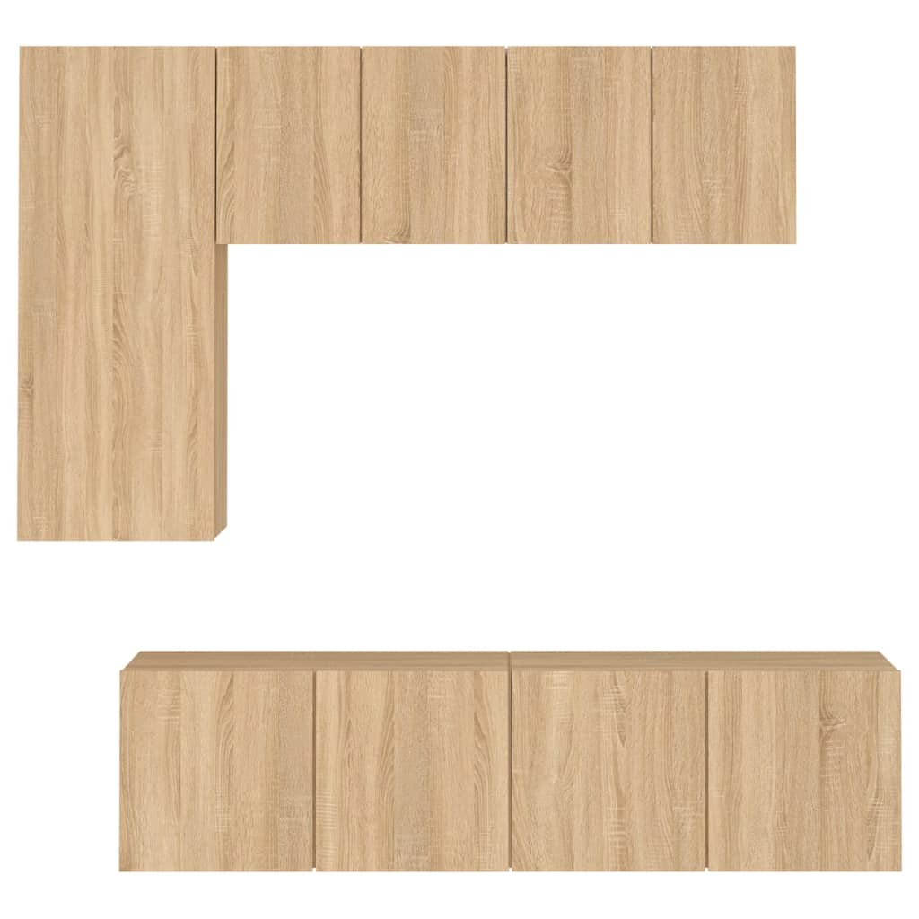 Mobili TV a Muro 5pz-Set di 5 Credenza per TV sospesa Rovere Sonoma in Legno Multistrato 465855