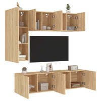 Mobili TV a Muro 5pz-Set di 5 Credenza per TV sospesa Rovere Sonoma in Legno Multistrato 465855