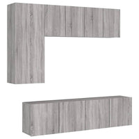 Mobili TV a Muro 5pz-Set di 5 Credenza per TV sospesa Grigio Sonoma in Legno Multistrato 320394