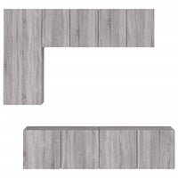 Mobili TV a Muro 5pz-Set di 5 Credenza per TV sospesa Grigio Sonoma in Legno Multistrato 320394