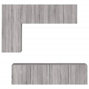Mobili TV a Muro 5pz-Set di 5 Credenza per TV sospesa Grigio Sonoma in Legno Multistrato 320394