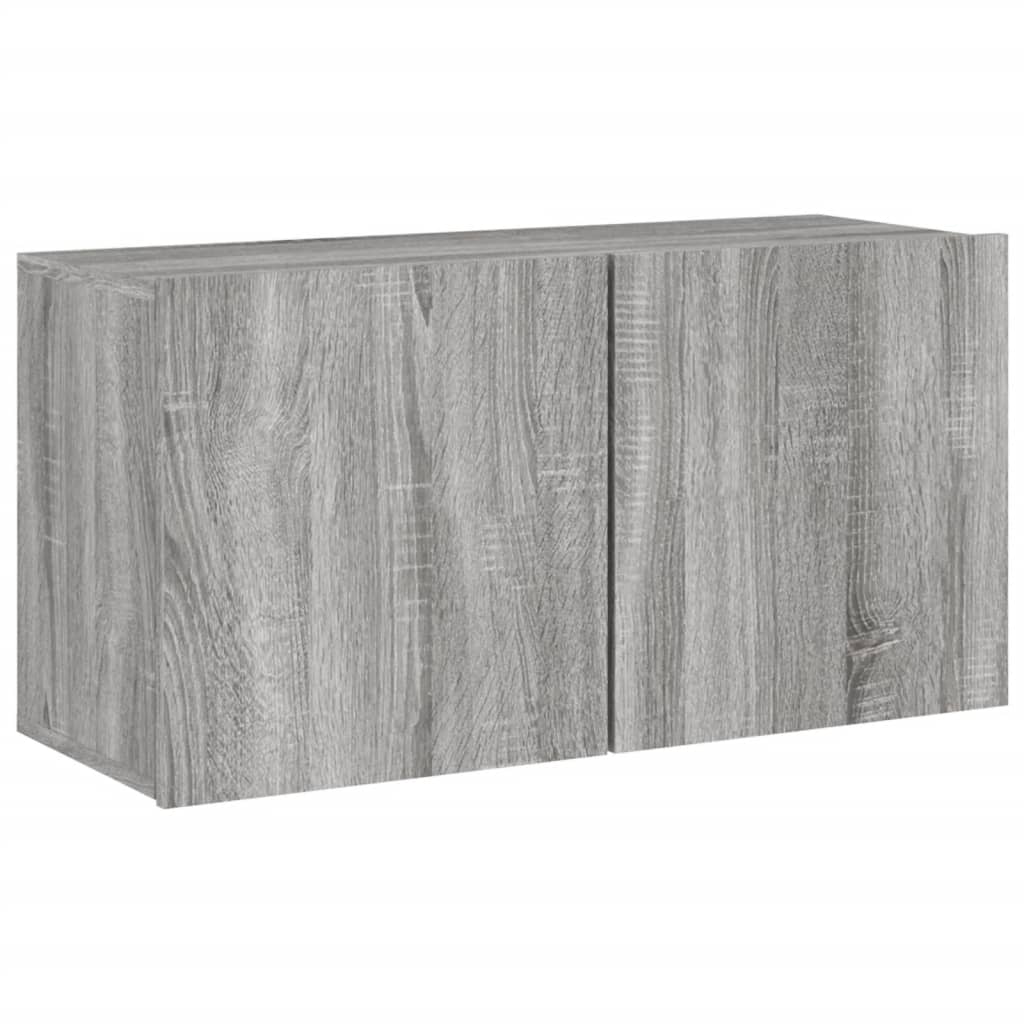 Mobili TV a Muro 5pz-Set di 5 Credenza per TV sospesa Grigio Sonoma in Legno Multistrato 320394