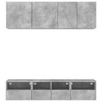 Mobili TV a Muro con LED 5pz-Set di 5 Credenza per TV sospesa Grigio Cemento Legno Multistrato 764996