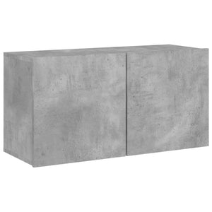 Mobili TV a Muro con LED 5pz-Set di 5 Credenza per TV sospesa Grigio Cemento Legno Multistrato 764996