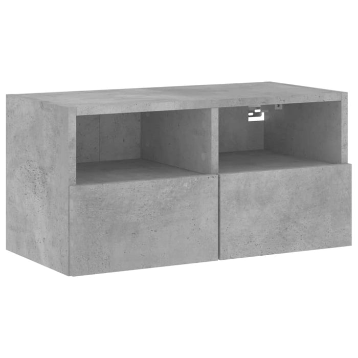 Mobili TV a Muro con LED 5pz-Set di 5 Credenza per TV sospesa Grigio Cemento Legno Multistrato 764996