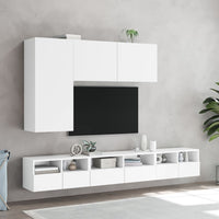 Mobili TV a Muro 5pz Bianchi in Legno Multistrato 3216558