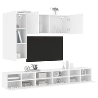 Mobili TV a Muro 5pz Bianchi in Legno Multistrato 3216558