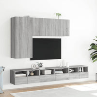 Mobili TV a Muro 5pz Grigio Sonoma in Legno Multistratocod mxl 86332