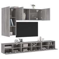 Mobili TV a Muro 5pz Grigio Sonoma in Legno Multistratocod mxl 86332