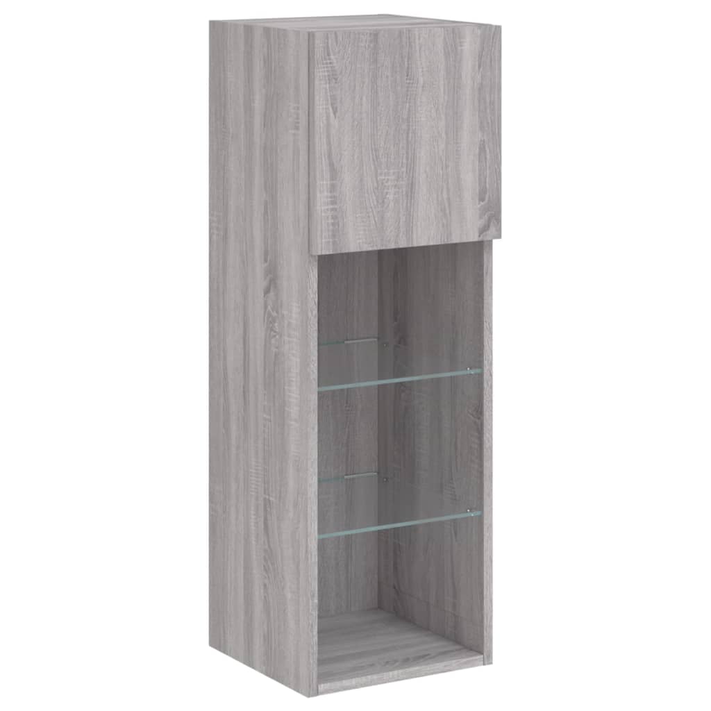 Mobili TV a Muro con LED 6pz Grigio Sonoma Legno Multistrato 3216627