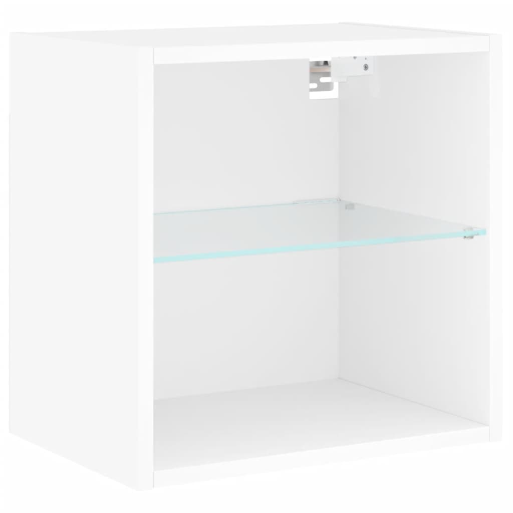 Mobili TV a Muro con LED 5pz Bianchi in Legno Multistrato 3216697