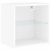 Mobili TV a Muro con LED 5pz Bianchi in Legno Multistrato 3216697