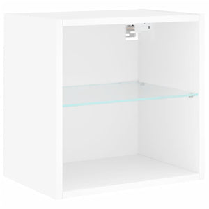 Mobili TV a Muro con LED 5pz Bianchi in Legno Multistrato 3216697