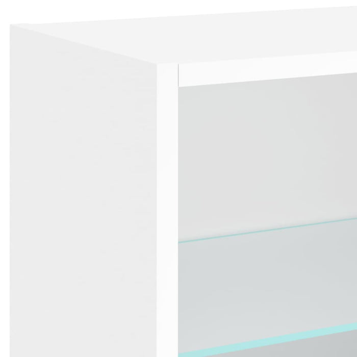 Mobili TV a Muro con LED 5pz Bianchi in Legno Multistrato 3216697