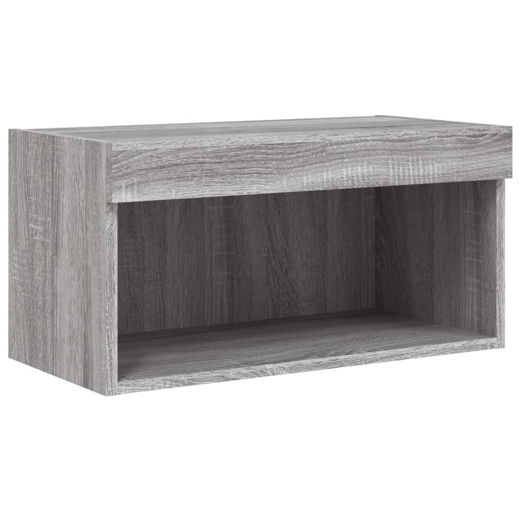 vidaXL Mobili TV a Muro con LED 5pz Grigio Sonoma in Legno Multistrato