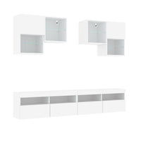 Set Mobili TV a Muro 6 pz con Luci LED Bianco 3216750