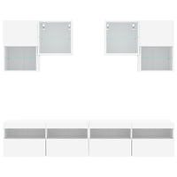 Set Mobili TV a Muro 6 pz con Luci LED Bianco 3216750