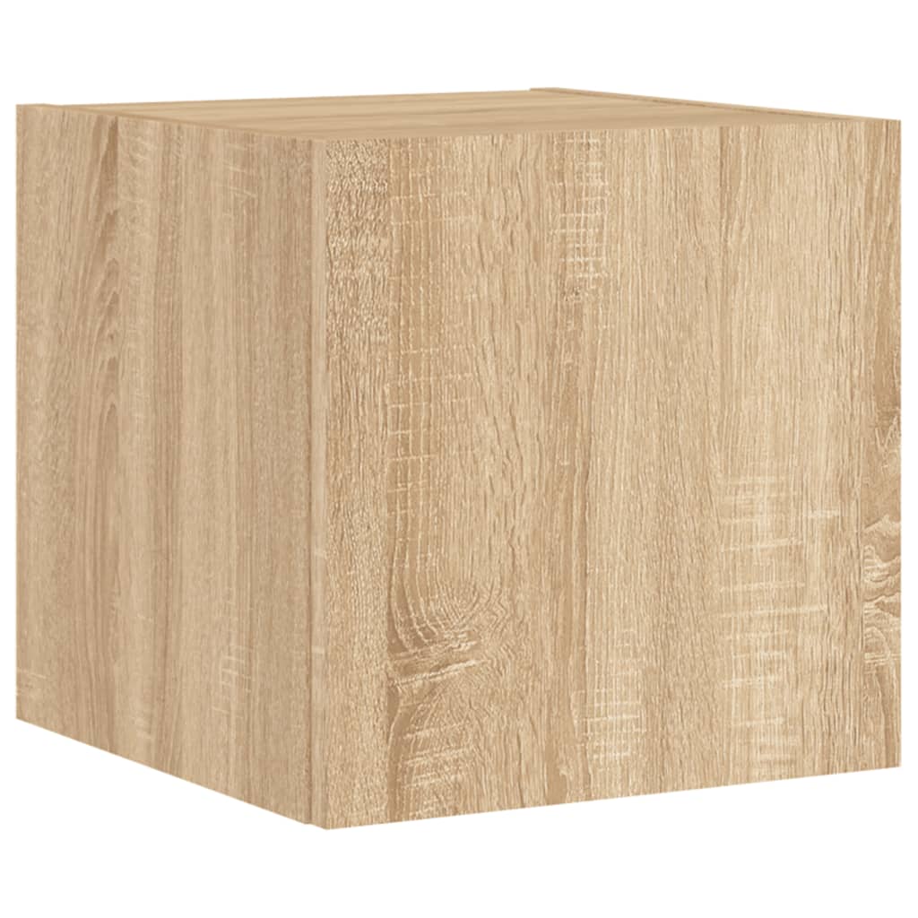 Mobili TV a Muro con LED 4pz Rovere Sonoma Legno Multistrato 3216820