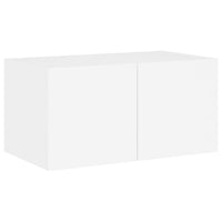 Mobili TV a Muro con LED 5pz Bianchi in Legno Multistrato 3216825