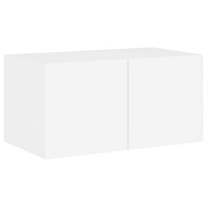 Mobili TV a Muro con LED 5pz Bianchi in Legno Multistrato 3216825