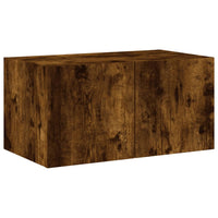 Mobili TV a Muro con LED 6pz Rovere Fumo in Legno Multistrato 3216836