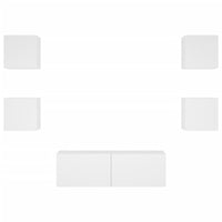 Mobili TV a Muro 5pz con Luci LED-Set di 5 Credenza per TV sospesa Bianchi