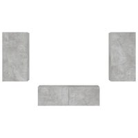 Mobile TV multimediale scaffale per televisione televisione buffet sala da pranzo soggiorno camera da letto a parete x 3 pezzi con luci LED grigie 02_0028197