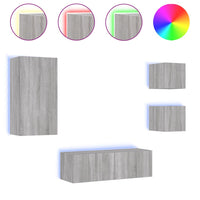 Mobili TV a Muro 4pz con Luci LED Grigio Sonomacod mxl 110323