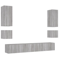 Mobili TV a Muro 6pz con Luci LED Grigio Sonomacod mxl 86362