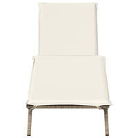Lettino Prendisole con Cuscini Beige in Polyrattan 4002705