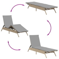 vidaXL Lettini Prendisole 2 pz con Tavolino Beige in Polyrattan