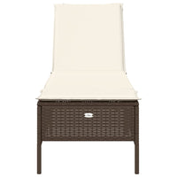 Lettino Prendisole con Cuscino Marrone in Polyrattan 4002720