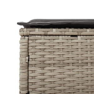 vidaXL Lettino Prendisole con Cuscino Grigio Chiaro in Polyrattan