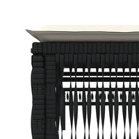 Lettini Prendisole 2 pz con Tavolino Nero in Polyrattan 4002746