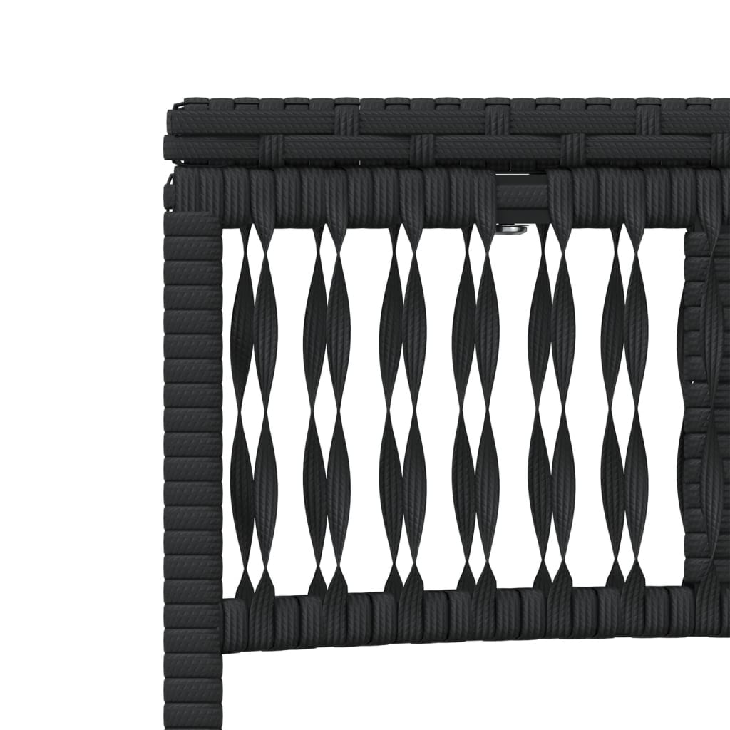 Lettini Prendisole 2 pz con Tavolino Nero in Polyrattan 4002746