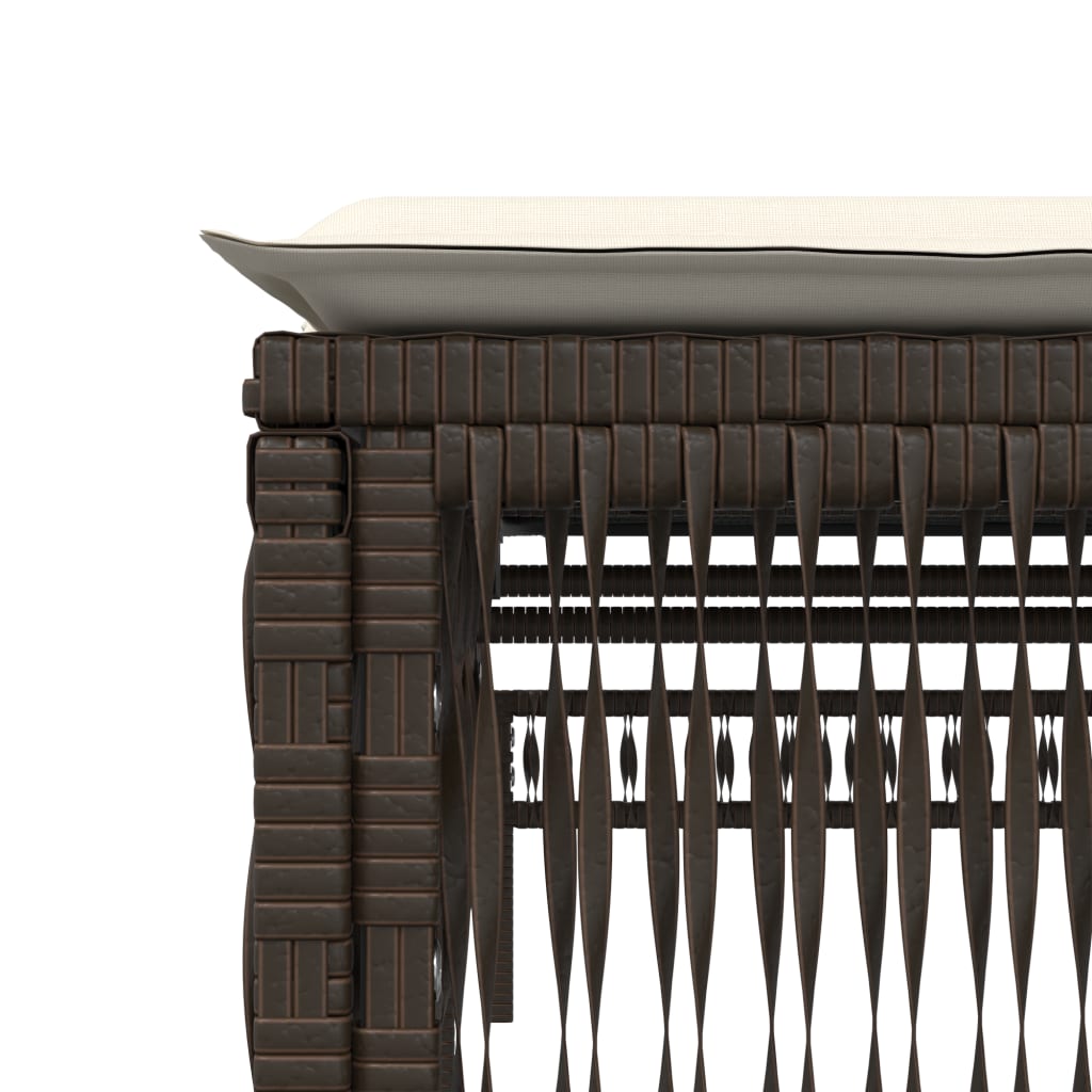 vidaXL Lettini Prendisole 2 pz con Tavolino Marrone in Polyrattan