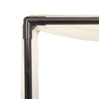 Lettino Prendisole con Tetto e Tende Nero in Polyrattan 4002755