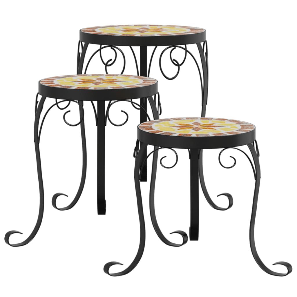 Portavasi portafiori 3 pezzi terracotta e ceramica Arancione 02_0045258