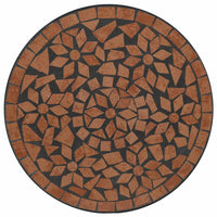 Tavolo da Bistrò a Mosaico Terracotta Ø50x70 cm in Ceramica