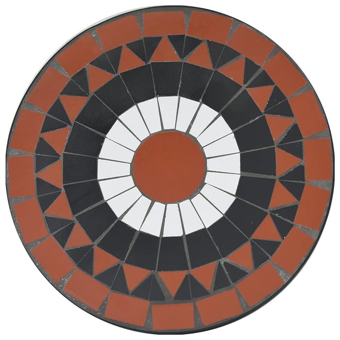 Tavolino Bistrot-Tavolino da soggiorno-Tavolo con Mosaico Terracotta e Bianco Ceramica