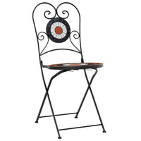 Sedie da Bistrò Pieghevoli 2 pz Terracotta e Bianco in Ceramica