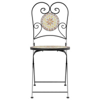 Sedie da Bistrò Pieghevoli 2 pz Terracotta e Bianco in Ceramica