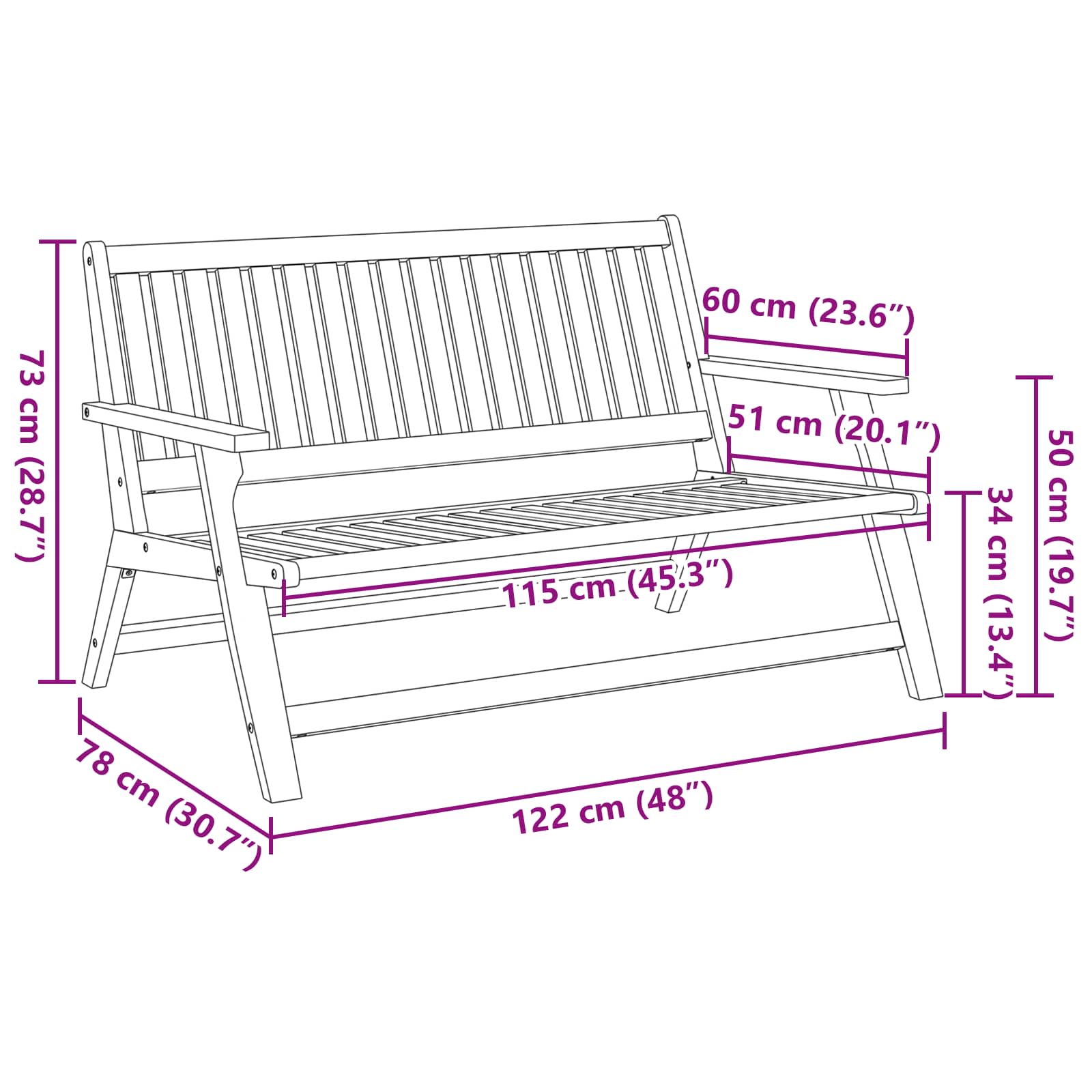 Set da pranzo per esterni Marrone Legno di Acacia Massello 367818