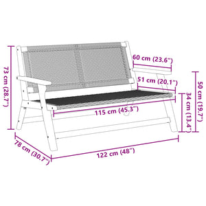 Arredamento da Giardino con cuscino Nero 122 x 78 x 73cm 367819