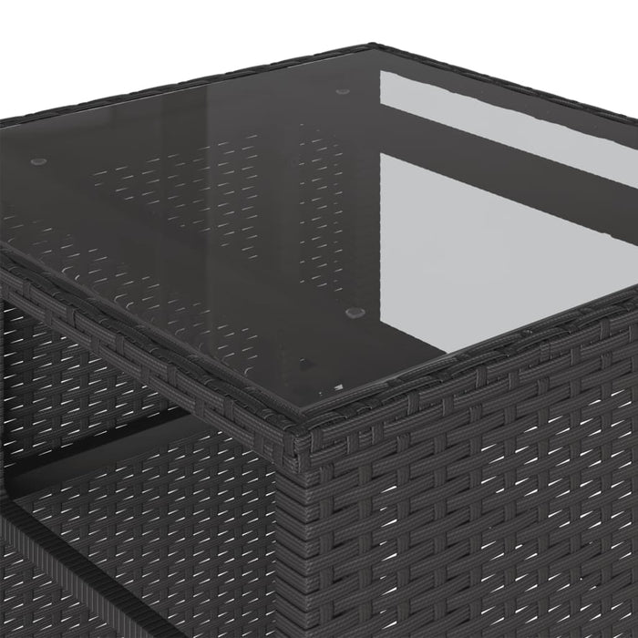 Set da Bistrò 3 pz con Cuscini Nero in Polyrattan 4003869