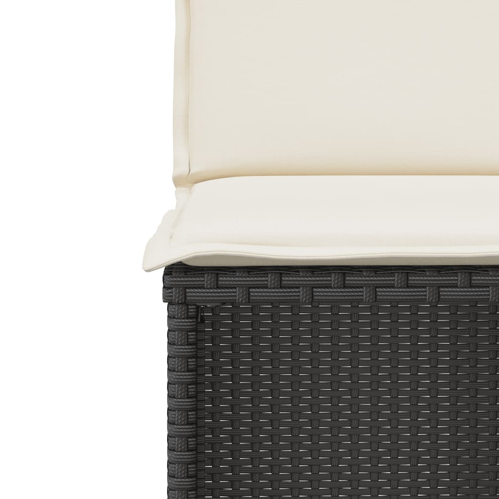 Set da Bistrò 3 pz con Cuscini Nero in Polyrattan 4003869