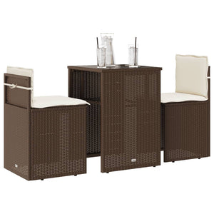 Set Bistrò 3 pz con Cuscini Marrone in Polyrattan 4003870