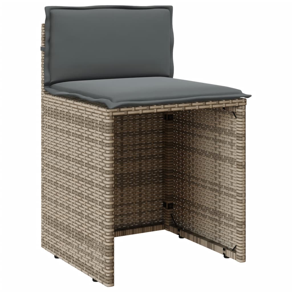 vidaXL Set da Bistrò 3 pz con Cuscini Grigio in Polyrattan